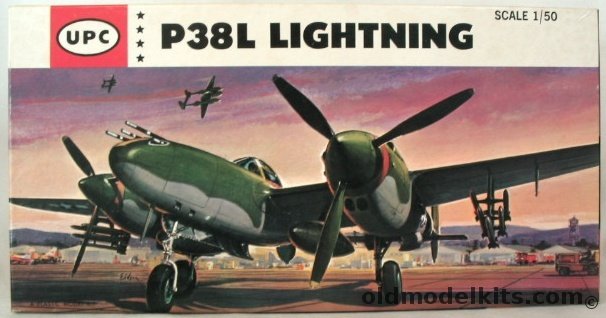 UPC 1/50 P-38L Lightning -  (ex Marusan) - USAAF, 5055-100 plastic model kit